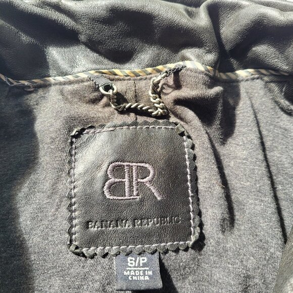 Banana Republic Grey Leather Moto Jacket - Picture 6 of 7